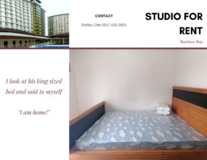 Studio with balcony condominium for rent in Mandaue Cebu